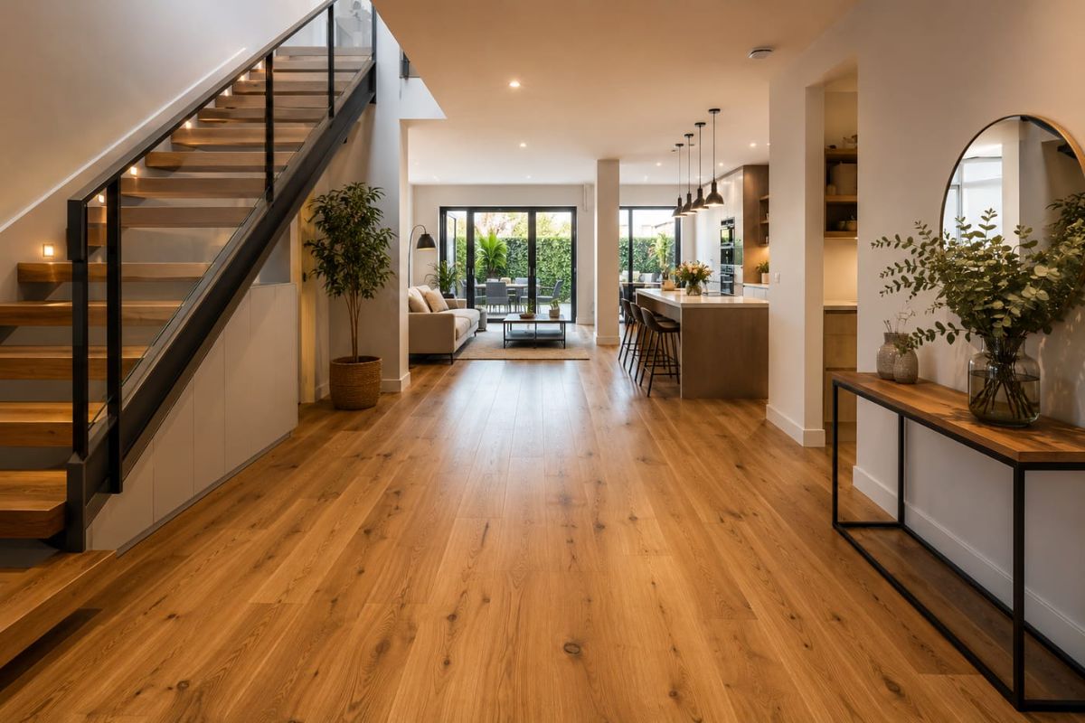 Tarima de madera instalada